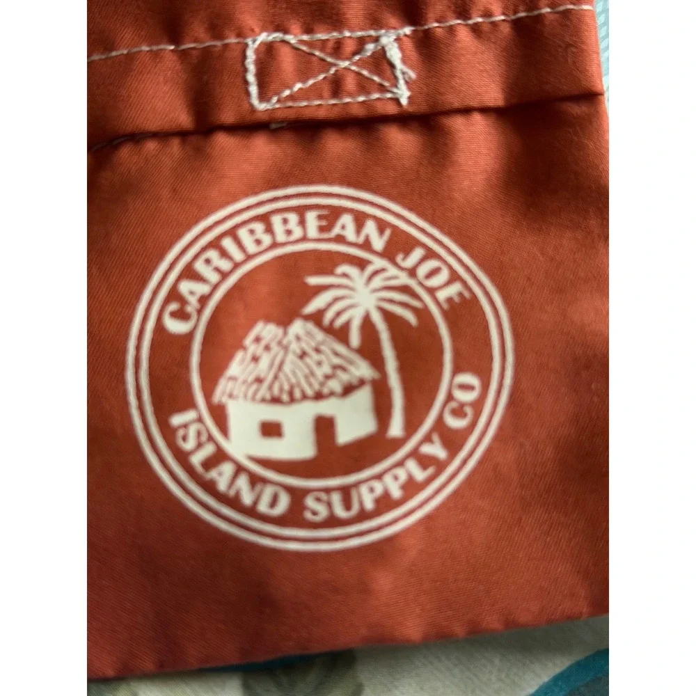 Caribbean Joe Mens XL Swim Trunks Tropical Hibiscus‎ Floral Board Shorts Tan